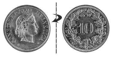 10 centimes 1925, Position normale