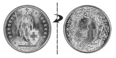 1 franc 1909, Position normale