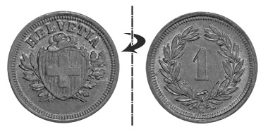 1 centime 1930, Position normale