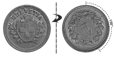 1 centime 1931, 150° rotated