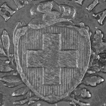 1 centime, wide cross