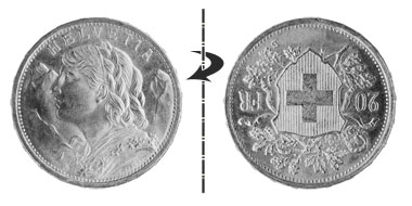 20 francs 1935LB, Normal position