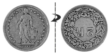 2 francs 1943, Normal position