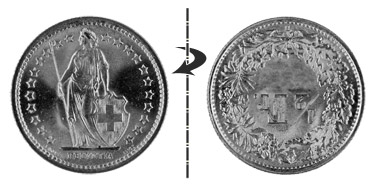 1/2 franc 1948, Normal position