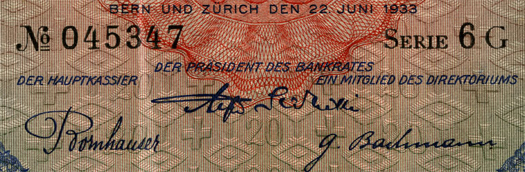 20 Franken, 1933